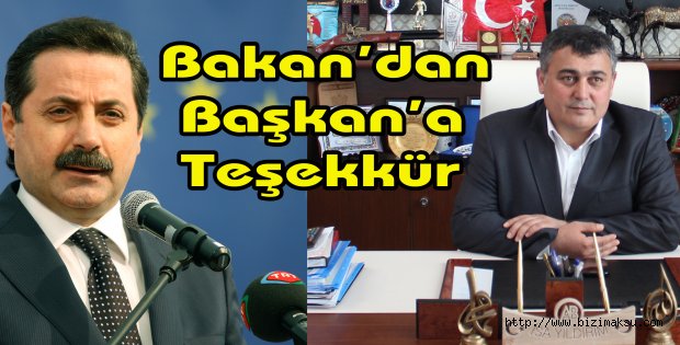 BAKAN ÇELİK’TEN YILDIRIM’A TEŞEKKÜR